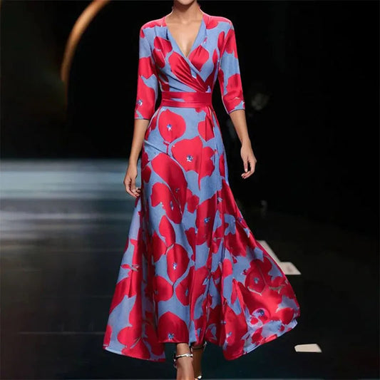 Iona™ | Elegant Floral Print Maxi Dress