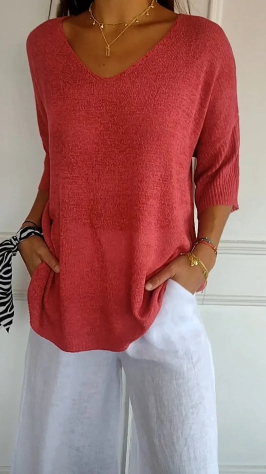 Alexa™ Knit Top with V-neck